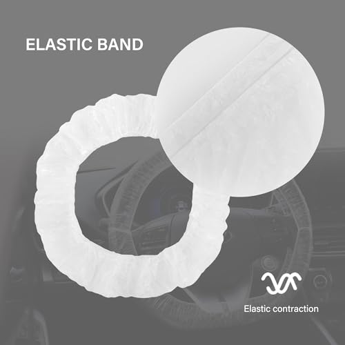 100PCS Disposable Steering Wheel Covers,Disposable Steering Wheel Protector with Elastic for Avoiding Scuffs & Scratches,Universal Car Steering Wheel Cover Car Accessories - color: 100PCS