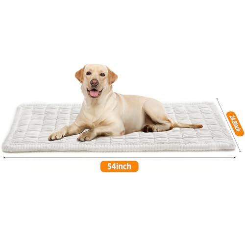Dog Car Seat Cover for Back Seat, Plaid Backseat Pet Bed Mat, Non-Slip Travel Dog Bed for Backseat Extenders, 24.8" x 54", White - color: White