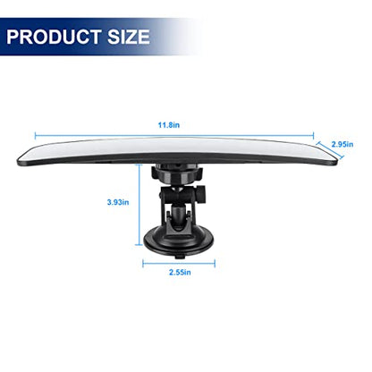 Car Rear View Mirror with Suction Cup, Anti Glare Wide Angle HD Auto Inside Rearview Mirror, 360 Degrees Adjustable Reduce Blind Spots, Universal for Vehicle, Marine, Boat, Truck, SUV, Van - color: Suction Cup/White