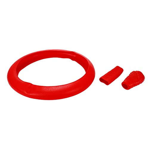 Modengzhe Steering Wheel Cover with Handbrake Cover & Gear Shift Cover,Universal Silicone Anti-Slip Design Car Accessories Interior Steering Wheel Cover Set,Pack of 3,Red - color: Red