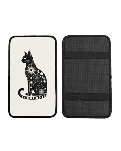Car Handrail Box Cushion Soft Comfortable Anti Slip Middle Consoles Protector, Universal for Most Cars Trucks and SUV Fashion Car Interior Accessories Unisex - Galaxy Cat - color: Galaxy Cat