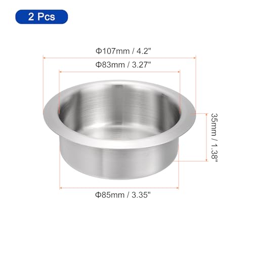 uxcell 2 Pcs 201 Stainless Steel Drop-in Cup, 1.38" x 4.2" Drink Can Holder Poker Table Cup Holder Insert for Sofa Boat Car Marine, Silver - size: 1.38" x 4.2"