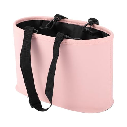 Car Trash Can Portable and Hanging 10.2" Length 4.3" Width 6.7" Height Trash Bin Faux Leather Pink 1 Pcs - color: Pink