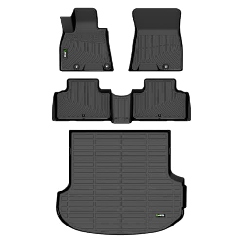Floor Mats & Cargo Liner Custom for Genesis GV80 5 Seats 2021-2025 2026 (Not for Coupe) All Weather Protection TPE Heavy Duty Non-Slip Automotive Floor Liners Fits Full Set Accessories, Black - style: 9) For GV80 2021-2026 Set