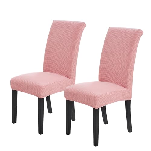 Joccun Chair Covers for Dining Room Set of 2,Dining Chair Slipcovers Stretch Dining Room Chair Covers Seat Protector,Washable Parsons Chair Cover for Home,Banquet(Dusty Pink,2 Pack) - color: Dusty Pink, size: 2 Pack