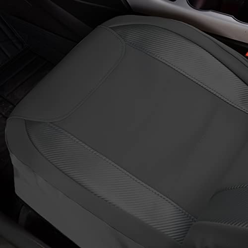 Flying Banner car seat Covers Protects Water Proof Faux Leather Carbon Fiber Fronts Gray Gray - color: Gray Gray, size: Front Pair -- 2PCS