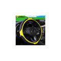 15 Inch Car Leather Steering Wheel Cover, Automotive Accessories Elastic Breathable Anti-Slip Soft Wheel Protector Fits Men and Women, Suitable for SUVs, Trucks, Vehicles and RVs (Yellow) - color: Yellow