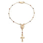 Gold Plated Beads Catholic Guadalupe Car Rearview Mirror Rosary Hanging Charm Chain for Women with Gift Box - color: Faceted Beads