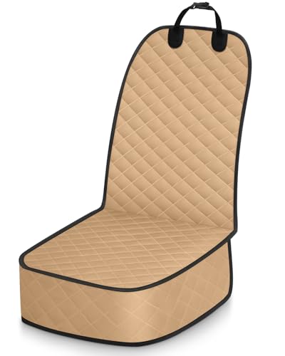 Dog Car Seat Covers Waterproof, Scratch-Proof Pet Front Cover for Cars, Nonslip Pet Passenger Seat Cover Protector, Universal Fit for Cars Trucks SUVs, Medium, Khaki - color: Khaki, size: Medium 1 Pack