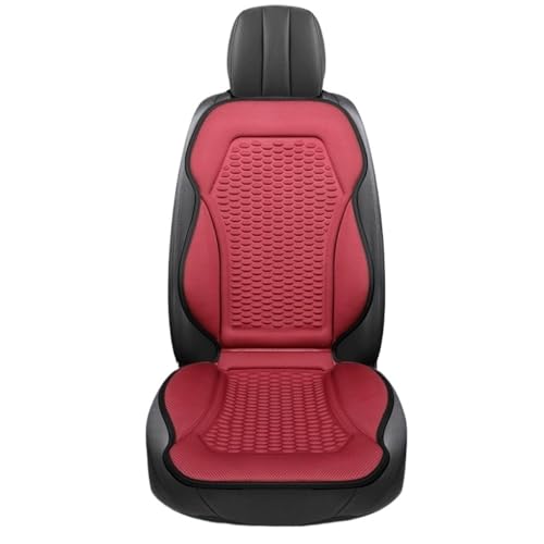 Breathable Cooling Summer Car Seat Cushions Ice Silk Fabric Front Dual-Seat Pads Easy Installation(Red) - color: Red