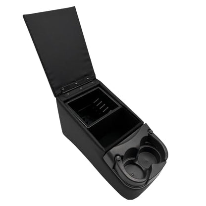 Black Universal Truck Bench Seat Console with Cup Holders