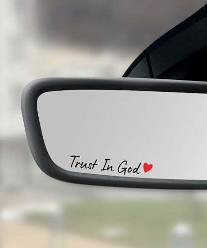 SCUARI 4PCS Car Stickers,Cars Decals,Car Accessories Trust in God Rearview Mirror Sticker,Auto Stickers and Decals,Auto Decals for Women,Trust in God Mirror Decoration,Fits Most Vehicles (Black&Red) - color: Black&red