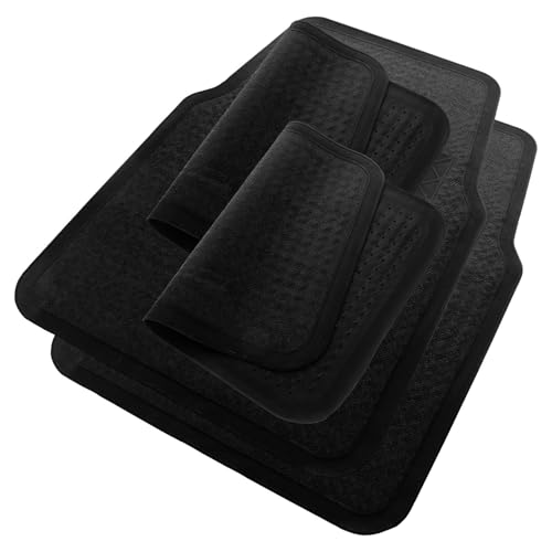 Ciieeo Car Floor Mats 4pcs Set Waterproof PVC Auto Floor Protection Mats Non-Slip Sturdy Front and Rear Seat for Seasons