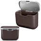 Car Trash Can with Lid - 2-in-1 Leather Top Car Garbage Can & Storage Box | Leakproof, Waterproof Hanging Auto Trash Bin for Back of Seat, Door, SUVs, Trucks, Sedans Brown - color: Brown