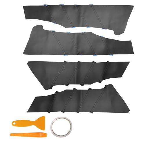 4PCS Door Panel Cover Compatible with Honda Civic 2004-2009 Front and Back Vinyl Leather Insert Cards Protector Trim Black (Only Leather Part)