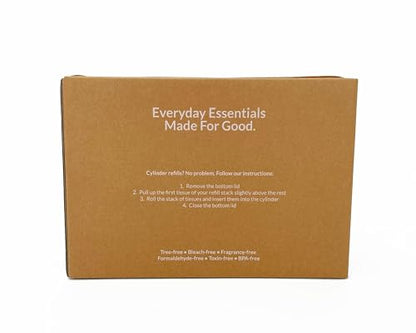 Terre Bamboo Car Cylinder Tissues, 3-Ply, Unbleached, PFAS Free, Refillable, 4 Pack (200 Sheets Total), FSC-Certified, Car Tissue Holder with Facial Tissues, Tree-Free, Eco-Friendly, Sustainable