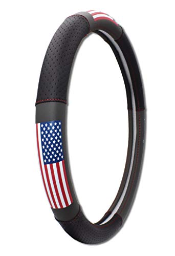 Elektroplate USA Flag Premium Steering Wheel Cover - Large Size - Fits SUVs and Trucks with Diameter 15.5” to 16.2” - size: Large - 15.75"