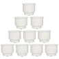 Yuanhe White Plastic Cup Drink Holder Insert with Drain for Boat Car Marine Rv, 10PCS - size: 10PCS