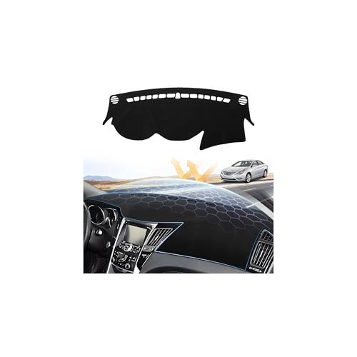 Sunsdrew Dash Cover for Hyundai Sonata 2011 2012 2013 2014 Dashboard Cover Mat for Sonata Suede Dash Mat Accessories Sun Shade Nonslip Mesh Protector No Glare - size: 11-14 Hyundai Sonata Dash Cover