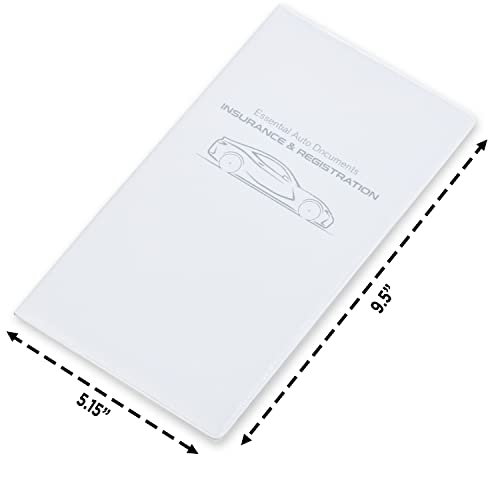 Andalus Auto Registration & Insurance Card Holder Pack of 2, Waterproof Essential Car Registration Holder with Hook & Loop Closure, Perfect for Every Vehicles Glove Boxes (White - 9.5" x 5.15") - color: White