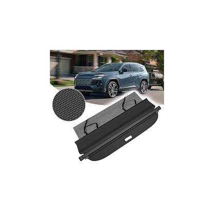Powerty Retractable Cargo Cover for 2019-2025 Toyota RAV4, Canvas Texture Trunk Cover Privacy Screen Rear Security Shade for RAV4 Accessories (with Extented Cover) - size: 2019-2025 | Toyota RAV4 | Extra Flaps