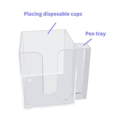 YeeBeny Cup Holder with Marker Slot, Acrylic Party Cup Organizer Storage Party Cup Dispenser Cup Mark Your Cup, Single Cup Dispenser, Disposable Cup Dispenser, Perfect for Any Occasion - size: Single