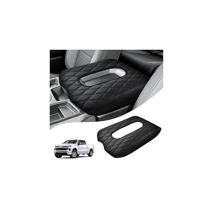 Autorder Center Console Cover for 2019-2025 Chevrolet Chevy Silverado&GMC Sierra 1500 2500 3500HD Accessories Leather Armrest Cover Anti-Scratch Middle Console Pad for Pet(Fit Jump Seat Console) - size: 2019-2025 Chevy Silverado