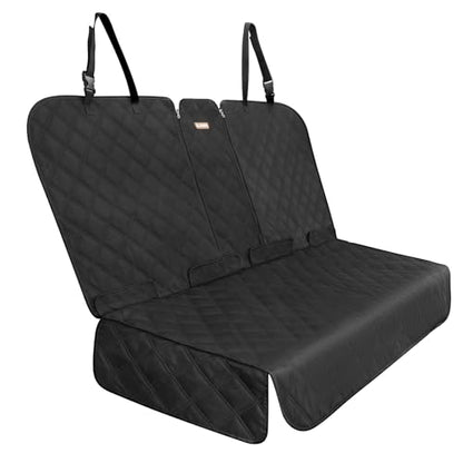 Back Seat Cover - 900D Oxford Waterproof Car Seat Protector, Fits Cars/SUVs/Trucks, Split Bench, Non-Slip, for Messy Kids & Drooling Dogs, Easy Clean(Black) - size: Medium-54"W