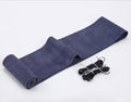 Steering Wheel Cover (Suede Leather), DIY Hand Sewn, Suitable for Both Men and Women, 15 inch Universal (Dark Blue)