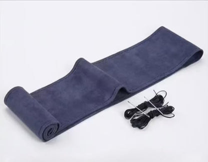 Steering Wheel Cover (Suede Leather), DIY Hand Sewn, Suitable for Both Men and Women, 15 inch Universal (Dark Blue)