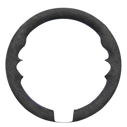 MEWANT Hand-Stitched Steering Wheel Cover for BMW (M Sport) F22 F23 F30 F34 F32 F33 F36 F10 F07 F12 F13 F06 F39 F25 F26 F15 F16, DIY Custom Fit Steering Wheel Wrap for BMW - color: 46:Woven suede + 3M thread