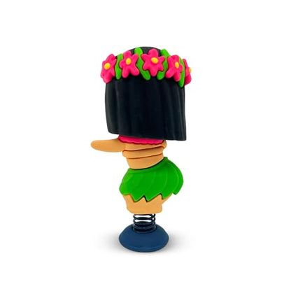 Hula Dancer Dashboard Dancer – Classic Hawaiian Bobblehead with Big Eyes & Grass Skirt – Fun Car Dashboard Toy – Soft Plastic with Sticky Pad – Cute and Quirky Gift for Drivers, Beach Lovers - style: Hula Dancer