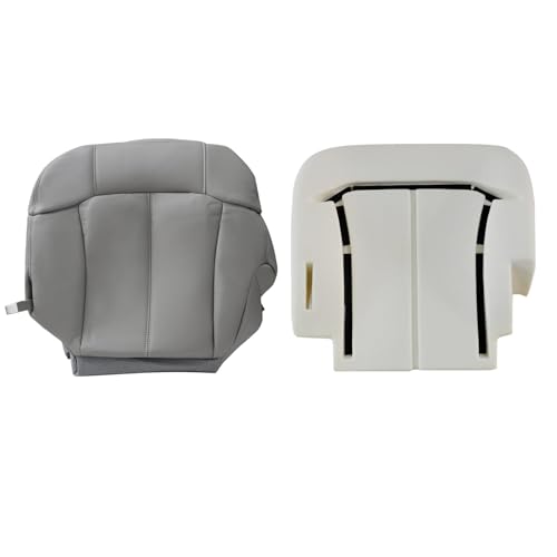 Priprilod 922/122 Gray Driver Side Bottom Replacement Seat Cover & Bottm Foam Cushion Compatible with Chevy Silverado Tahoe Suburban Avalanche GMC Sierra Yukon 1999 2000 2001 2002 - color: Gray