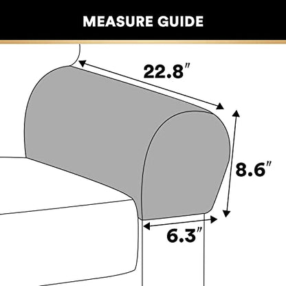 2 Pack Thick Velvet Stretch Armrest Covers for Chairs and Sofas - Non Slip Armchair Protectors, Burgundy - color: Burgundy
