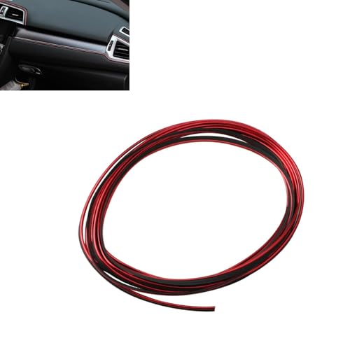 33FT Electroplated Car Interior Moulding Trim Strip, Flexible Decor Molding Door Panel Gap Trim Strip, Dashboard Pinstriping Filler Insert Strips with Tool, DIY Garnish for Cars SUVs (Red) - color: Red