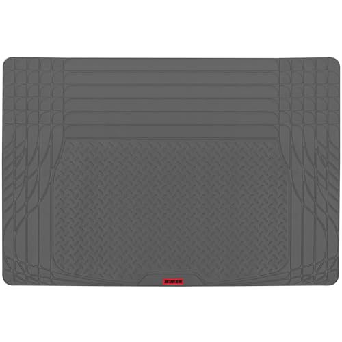 Motor Trend FlexTough Gray SUV Cargo Liner & Car Trunk Mat - Universal Trim-to-Fit All Weather Cargo Mats for Back of SUV - SUV Trunk Mat & Trunk Liner Floor Mat Cargo Cover - Trunk Cover - color: Gray