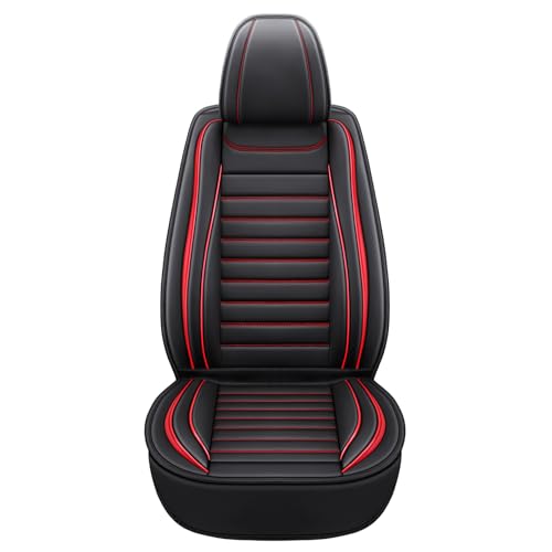 MINGBRON Leather Car Seat Covers Full Set, Universal Faux Leather Car Seat Covers 5 Seats, Automotive Seat Covers for Most Sedans SUVs Trucks, Front and Rear Seat Covers,Wine Red - color: RedA, size: 5 Seat Covers (Front & Rear)