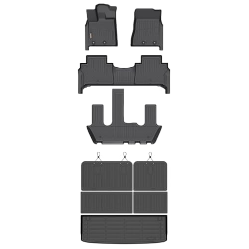 Binmotor-Floor Mats & Cargo Liner for Nissan Armada/Infiniti QX80 2025 2026,Bucket Seat (7 Seats),TPE All Weather Car Mats for Nissan Armada Accessories Floor Liners Rubber Trunk Mat - style: 1) Car Mats for Nissan Armada (2025-2026)