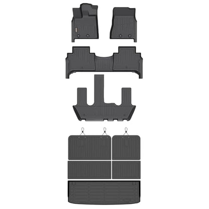Binmotor-Floor Mats & Cargo Liner for Nissan Armada/Infiniti QX80 2025 2026,Bucket Seat (7 Seats),TPE All Weather Car Mats for Nissan Armada Accessories Floor Liners Rubber Trunk Mat - style: 1) Car Mats for Nissan Armada (2025-2026)