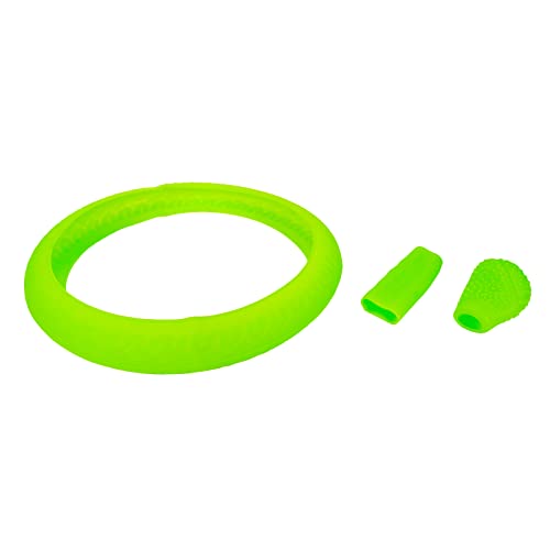 Modengzhe Steering Wheel Hand Brake Lever and Shift Knob Silicone Cover Kit, 3D Oval Anti-Slip Design Protective Case (Green) - color: Green