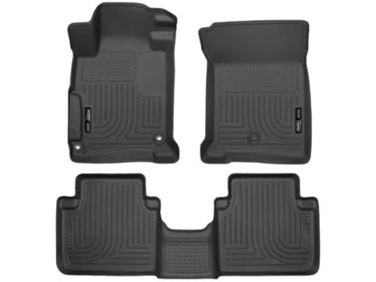 Husky Liners Weatherbeater Floor Mats | Fits 2013 - 2017 Honda Accord Sedan | Front & 2nd Row, 3-pc Black - 98481 - size: Front & 2nd Row, style: 2013 - 2017