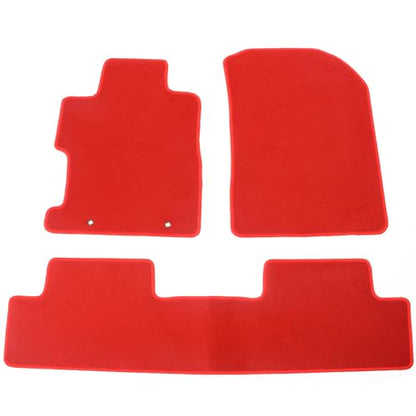 IKON MOTORSPORTS, Floor Mat Compatible with 2006-2011 Honda Civic, Factory Fitment Red Nylon Front & Rear Car Floor Mats Liner Carpets Replacement 3PC