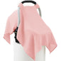 100% Muslin Cotton Car Seat Cover Baby, Carseat Canopy Cover, Universal Fit Stroller Covers for Boys and Girls (Pink) - color: pink