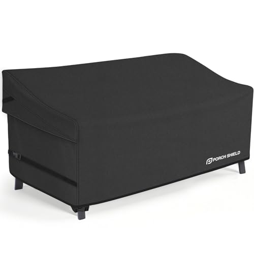 Porch Shield Waterproof Outdoor Furniture Sofa Cover – Patio 3-Seater Couch Cover 77W x 35D x 35H inch, Black - color: Black, size: 77"W x 35"D x 35"H