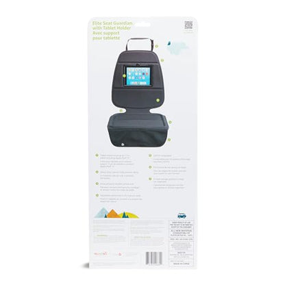Munchkin Car Seat Cover with Tablet Holder for Under Baby Car Seats and Toddler Booster Seats, Elite Seat Guardian Protector, Rear and Forward Facing, Dark Grey - style: Seat Protector with Tablet Holder