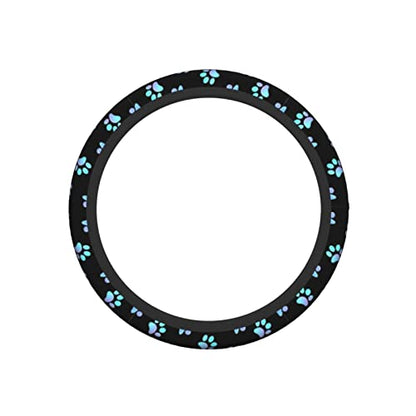 Paw Prints Steering Wheel Cover for Women Men, 15 Inches Purple Galaxy Neoprene Anti-Slip Cute Universal Car Steering Wheel Grip Wrap Car Accessories Protective Case Cover for Vehicle Truck SUV - color: Blue Purple Galaxy Paw Prints
