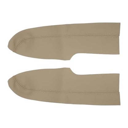 X AUTOHAUX Pair Synthetic Leather Car Front Door Panels Armrest Cover Beige for Honda Civic 2006-2011 Sedan - color: beige