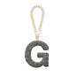 MECCANIXITY Bling Car Letter Charm, Initial G Letter Interior Car Rear View Mirror Decoration Hanging Crystal Ornaments for Women Bags Water Cup DIY Craft, Gray - style: G Letter
