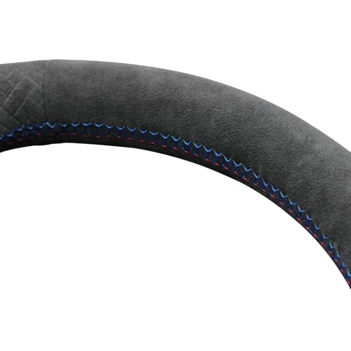 MEWANT Hand-Stitched Steering Wheel Cover for BMW (M Sport) F22 F23 F30 F34 F32 F33 F36 F10 F07 F12 F13 F06 F39 F25 F26 F15 F16, DIY Custom Fit Steering Wheel Wrap for BMW - color: 16:Woven IT-ALCAN + 3M thread