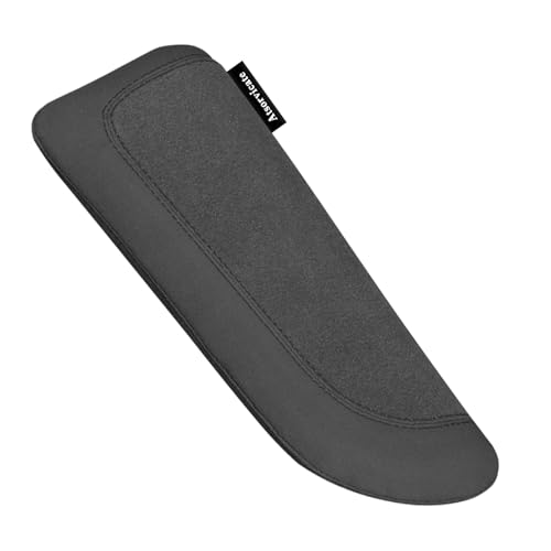 Italian Alcantara Style Fur Car Elbow Rest Pad - Universal Armrest & Knee Cushion - Thigh Support Comfort Pillow - color: Black Line Right